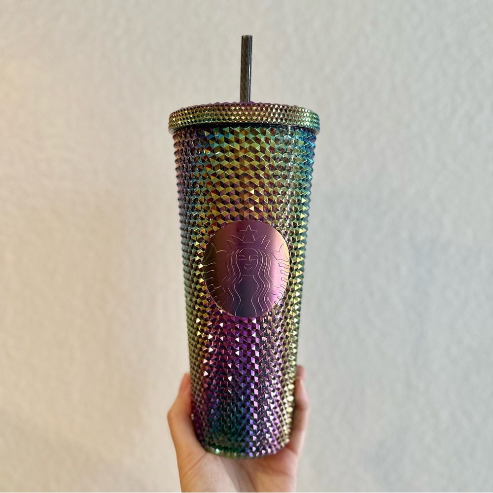 NEW Starbucks Studded Oil Slick Rainbow Tumbler 2023 24oz